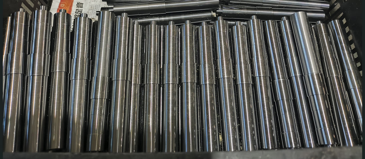 Long slender stepped shafts, batch production
